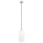 LAMPA WISZĄCA SZKLANA 14CM CZARNA CHROM Z BIAŁYM SZKLANYM KLOSZEM DO SALONU JADALNI KUCHNI NAD STÓŁ ARGON KALIMERA 4038