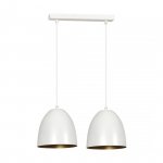 LAMPA WISZĄCA METALOWA KOPUŁA NAD STÓŁ WYSPĘ EMIBIG LENOX 2 WHITE / GOLD