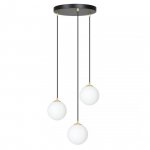 LAMPA WISZĄCA KULE SZKLANE BIAŁE MLECZNE EMIBIG ROYAL 3 BL