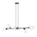 LAMPA WISZĄCA CZARNA NAD STÓŁ SZKLANA EMIBIG PANDORA 6 BL TRANSPARENT