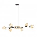 LAMPA WISZĄCA CZARNA NAD STÓŁ SZKLANA EMIBIG PANDORA 8 BL MIODOWY