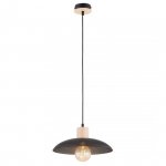 LAMPA WISZĄCA Z DREWNEM EMIBIG KOBE 1 BLACK oprawa oświetleniowa