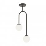 LAMPA WISZĄCA CZARNA NOWOCZESNA KULE ATRIA 2 BL OPAL oprawa oświetleniowa