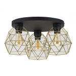 TK LIGHTING 3458 GALAXY BLACK/GOLD LAMPA SUFITOWA PLAFON NA KOLE CZARNO ZŁOTY DRUCIANY