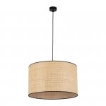 TK LIGHTING LIBERIA 4727 LAMPA WISZĄCA CZARNA Z NATURALNYM ABAŻUREM RAFIA 50CM 