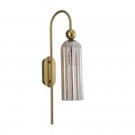 KINKIET ZŁOTY GLAMOUR KLOSZ BURSZTYNOWY SZKLANY DO SALONU SYPIALNI LIGHT PRESTIGE PIEGA LP-939/1W amber