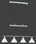 LAMPA WISZĄCA NAD STÓŁ DO KUCHNI JADALNI Z REGULOWANĄ WYSOKOŚCIĄ SATYNA SREBRNA MATOWA STAMINA 3751041-07 TRIO