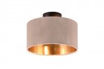 LAMPA SUFITOWA PLAFON BEŻOWO ZŁOTY ABAŻUR DO SALONU SYPIALNI JULIETA 619000244 TRIO