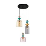 ITALUX NAMOS PND-27092-3A-MC-BRO LAMPA WISZĄCA KOLOROWE SZKŁO KLOSZE SZKLANE DO SALONU JADALNI SYPIALNI KUCHNI