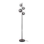 LAMPA PODŁOGOWA CZARNA KULE GRAFITOWE SZKLANE ITALUX CANELLO FL-406007-4-BCR