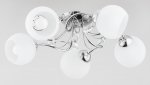 ALFA SOSNOWSCY LIVIA PRO 28525 LAMPA WISZĄCA GLAMOUR CHROM 5 PŁ BIAŁE KLOSZE SZKLANE