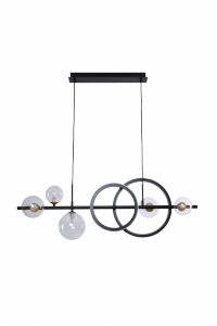 ZUMALINE MD2448-7B-3BGD TAREMI LAMPA WISZĄCA CZARNO ZŁOTA NAD STÓŁ KULE SZKLANE LED 