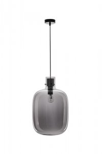LAMPA WISZĄCA SZKLANA CZARNA Z GRAFITOWYM KLOSZEM SMOKY DO SALONU SYPIALNI KUCHNI LUCES EXCLUSIVAS PADRE LE42628 