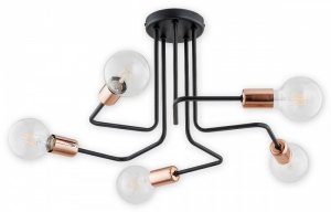 LAMPA SUFITOWA CZARNA MATOWA MIEDZIANA LEMIR PIXI