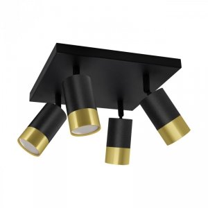 KINKIET SPOT REFLEKTOR REGULOWANY IDEUS PUZON SPT GU10 4D BLACK/GOLDEN