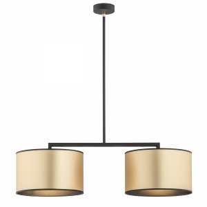 LAMPA WISZĄCA CZARNO ZŁOTA PODWÓJNA Z ABAŻUREM NAD STÓŁ DO SALONU JADALLNI SYPIALNI ARGON KARIN 898