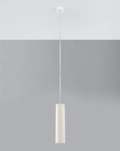 Lampa wisząca ceramiczna NANCY biała tuba minimalistyczna sufitowa Gu10 LED SOLLUX LIGHTING