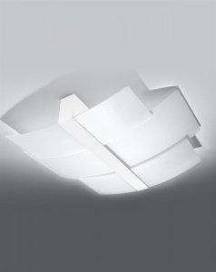 Plafon CELIA biała nowoczesna  lampa sufitowa  białe szkło stal E27 LED SOLLUX LIGHTING