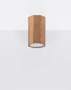 Plafon ZEKE 10 dąb drewno punktowa nowoczesna lampa sufitowa Gu10 LED SOLLUX LIGHTING