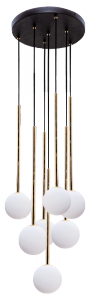 LAMPA WISZĄCA CZARNO ZŁOTA KULE BIAŁE  NA KOLE ZUMALINE 5642 ALI 