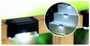 VK028F ZESTAW 4 LAMPEK ZEWNĘTRZNYCH SOLARNYCH CZARNE/BLACK