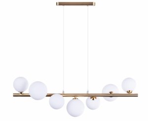AZZARDO SYBILLA 7 PENDANT AZ4409 LAMPA WISZĄCA ZŁOTA KULE BIAŁE ORYGINALNA 