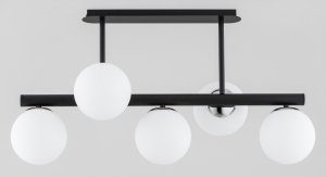 ALFA SOSNOWSCY TUKANE 63260 LAMPA WISZĄCA SUFITOWA CZARNA Z KLOSZAMI KULAMI BIAŁYMI