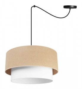 Regulowana lampa wisząca typu pająk, abażur juta typu tort, biało-kremowy, 45 cm, E27 LIGHT HOME