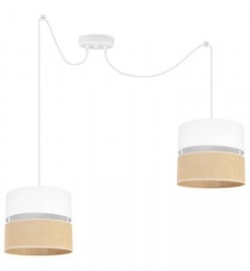 Lampa JUTA typu pająk, 2 abażury, biało - beżowa, regulowana, gwint E27 LIGHT HOME