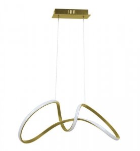 Złota lampa wisząca TESORO, wbudowana taśma LED, regulowana