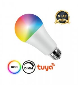 Żarówka Inteligentna RGB Smart LED E27, Wi-Fi, 8W, A60, Barwa Zmienna