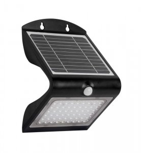 Lampka ogrodowa solarna BUTTERFLY, LED, czarna, czujnik PIR, czujnik zmierzchu, 3,2W