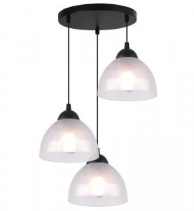 Lampa sufitowa VENICE, wisząca, żyrandol loft z białymi mlecznymi kloszami ze szkła