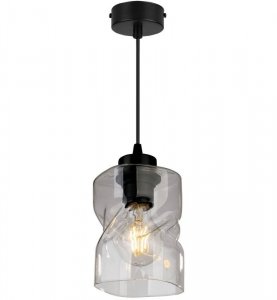 OUTLET -10% Lampa Wisząca Pojedyncza Nowoczesna ze Szklanym Kloszem Bezbarwnym