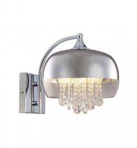 Kinkiet lampa ścienna LUNA, kolor chrom, do salonu i sypialni, E14, pojedyncza