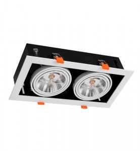 Lampa oprawa podtynkowa sufitowa LED PLAZA, w kolorze białym, 2xGU10