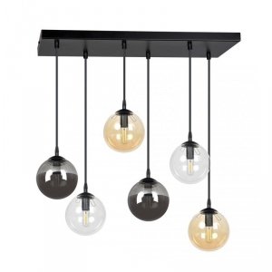 LAMPA WISZĄCA CZARNA KULE SZKLANE DO SALONU SYPIALNI JADALNI KUCHNI EMIBIG COSMO 6 BL MIX1