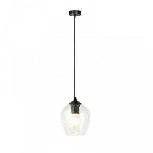 LAMPA WISZĄCA CZARNA NAD STÓŁ DO KUCHNI JADALNI SALONU EMIBIG ISTAR 1 BL TRANSPARENT