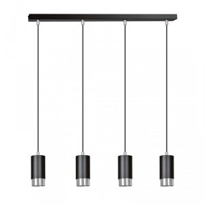 LAMPA WISZĄCA TUBA NAD STÓŁ DO KUCHNI JADALNI EMIBIG FUMIKO 4 BL/CHROME