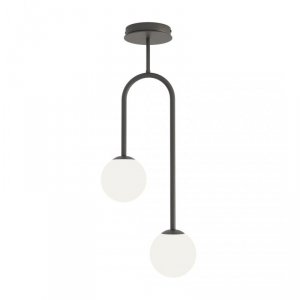 LAMPA WISZĄCA CZARNA NOWOCZESNA KULE ATRIA 2 BL OPAL oprawa oświetleniowa