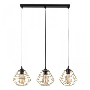 TK LIGHTING DIAMOND NEW BLACK/GOLD LAMPA WISZĄCA 3 PL LISTWA
