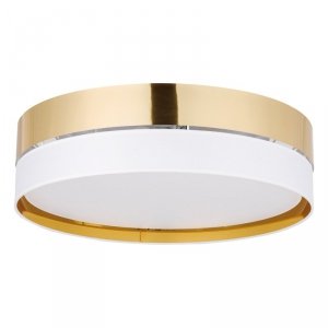 TK LIGHTING HILTON WHITE/GOLD 4773 LAMPA SUFITOWA PLAFON BIAŁO ZŁOTY ABAŻUR DUŻY 60CM