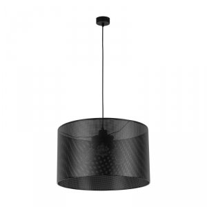 TK LIGHTING MORENO 4990 LAMPA WISZACA CZARNA DUŻY ABAŻUR 50CM