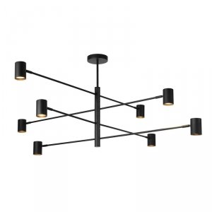 LAMPA WISZĄCA CZARNA REFLEKTORKI NOWOCZESNA SNOW LIGHT PRESTIGE  LP-731/8P BK