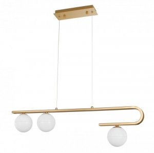 LAMPA ZŁOTA MOSIĄDZ KULA BIAŁA NOWOCZESNA DO SALONU SYPIALNI KUCHNI JADALNI LUCES EXCLUSIVAS PEREZ LE41750