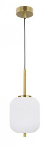 LAMPA WISZĄCA ZŁOTA NOWOCZESNA Z BIAŁYM KLOSZEM DO SALONU SYPIALNI KUCHNI JADALNI LUCES EXCLUSIVAS PILAR LE41758