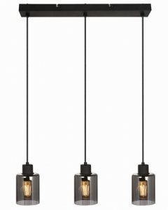 REALITY VALERIE 342703-30 LAMPA WISZĄCA CZARNA SZKLANA SZKLANY KLOSZ GRAFITOWY SMOKEY NAD STÓŁ