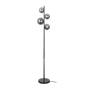 LAMPA PODŁOGOWA CZARNA KULE GRAFITOWE SZKLANE ITALUX CANELLO FL-406007-4-BCR