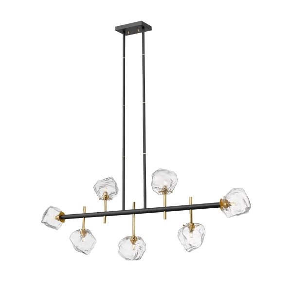 ZUMA LINE P0488-07T-SEAC ROCK LAMPA WISZĄCA CZARNY MATOWY ZŁOTY ZE SZKLANYMI KLOSZAMI