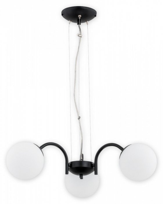 LAMPA WISZĄCA CZARNA MATOWA KULE BIAŁE LEMIR NOL